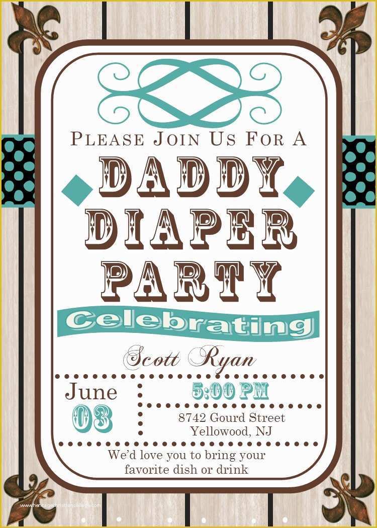Free Printable Diaper Party Invitation Templates Of Daddy Diaper Party Invitations New Selections Spring 2018