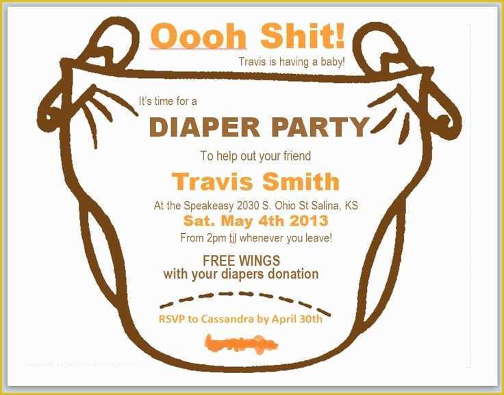 Free Printable Diaper Party Invitation Templates Of Diaper Party Invitations