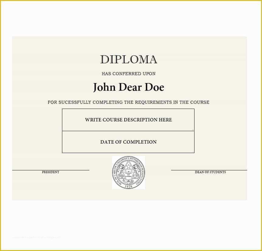 Free Printable Diploma Template Of 30 Real & Fake Diploma Templates High School College