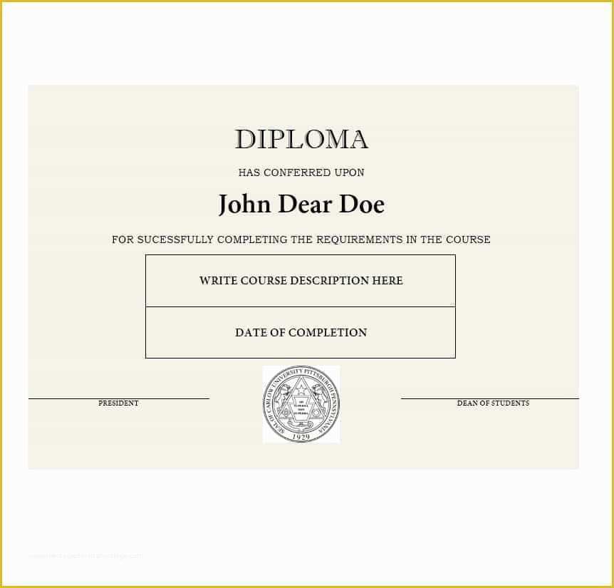 Free Printable Diploma Template Of 30 Real &amp; Fake Diploma Templates High School College