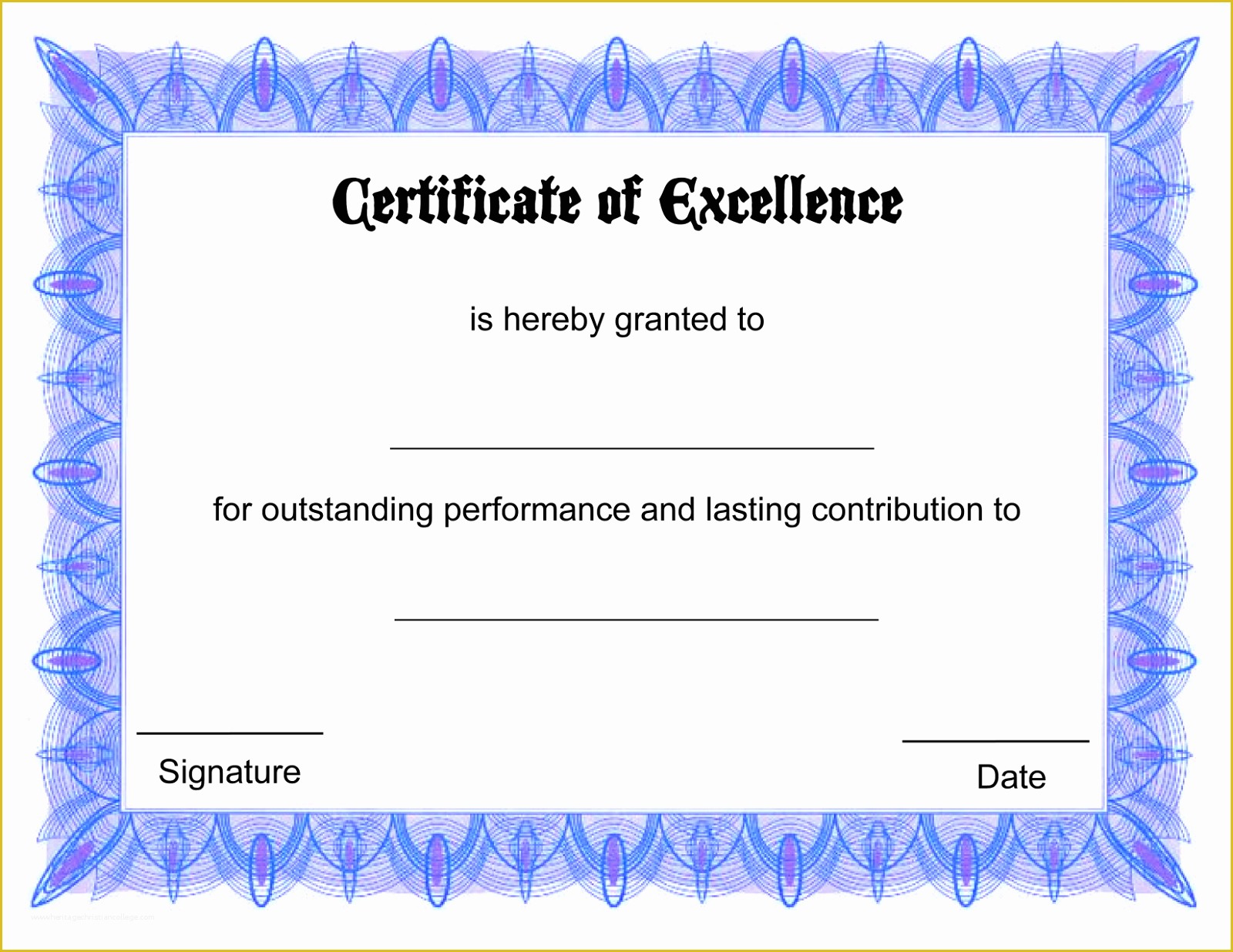 Free Printable Diploma Template Of Blank Certificate Templates To Print