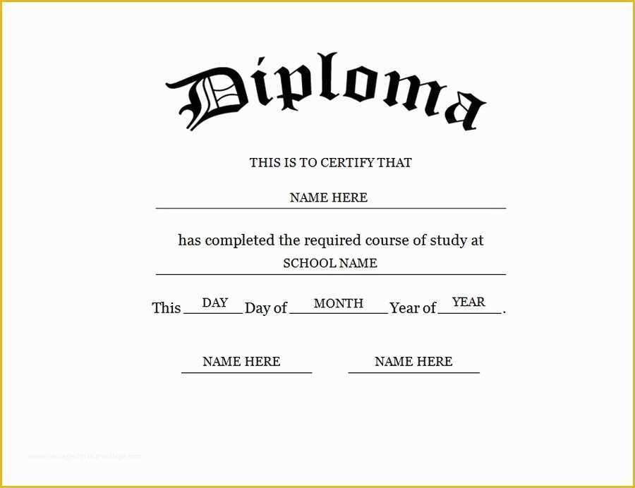 Free Printable Diploma Template Of Blank High School Diploma Template Free Printables