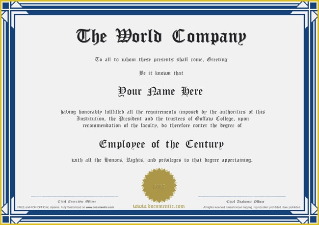 Free Printable Diploma Template Of Blue Printable Free Diploma Certificate Template