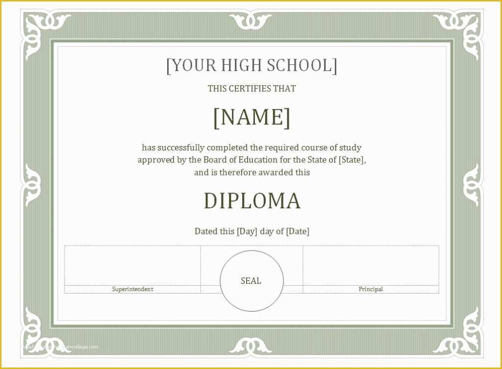 Free Printable Diploma Template Of Free Diploma Certificate Template