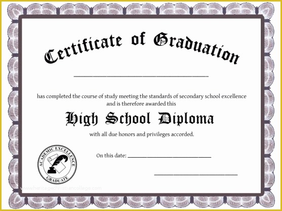 Free Printable Diploma Template Of Free High School Diploma Templates
