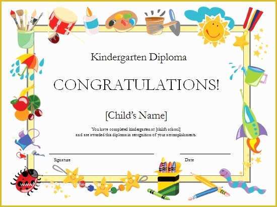Free Printable Diploma Template Of Kindergarten Diploma Certificate Templates Fice