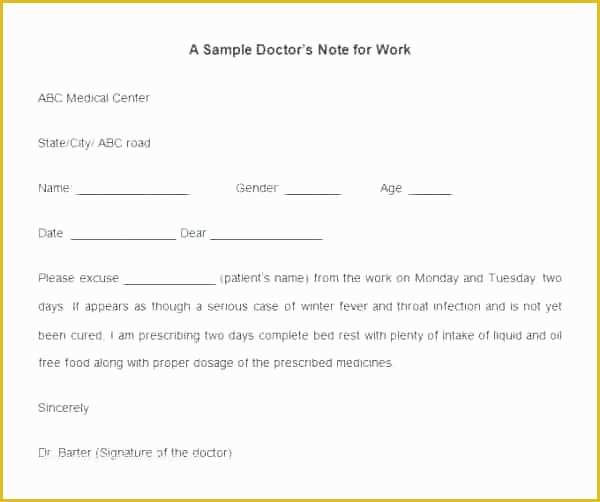 Free Printable Doctors Notes Templates Of 15 Free Fake Doctors Note