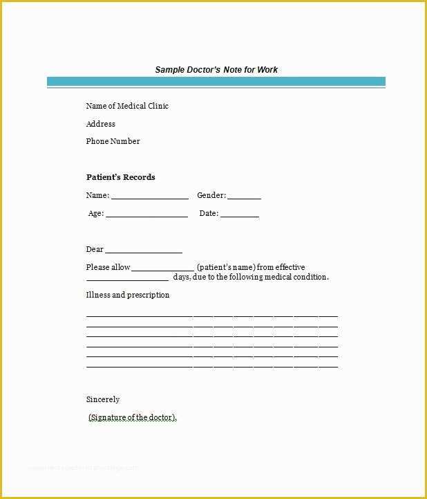 Free Printable Doctors Notes Templates Of 25 Free Doctor Note Excuse Templates Template Lab