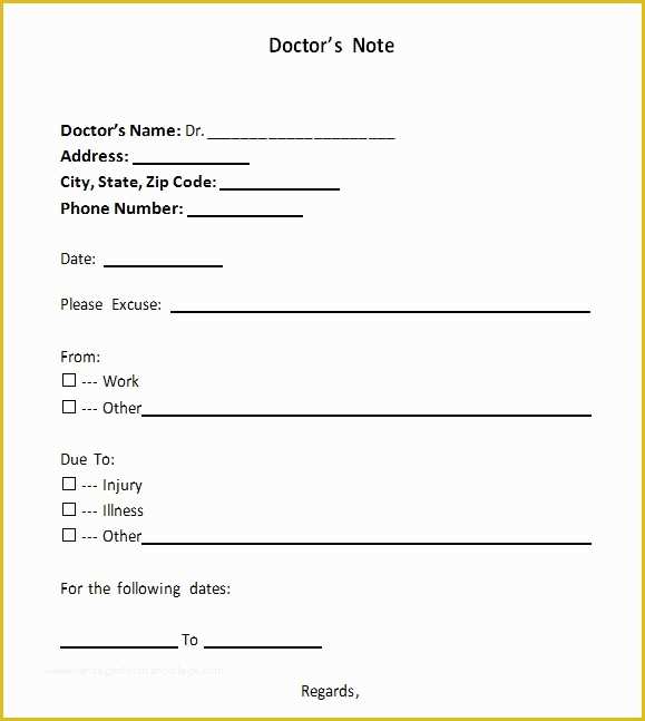 Free Printable Doctors Notes Templates Of 36 Doctors Note Samples Pdf Word Pages