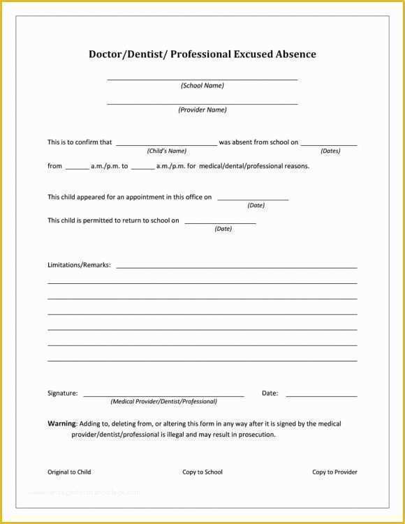 Free Printable Doctors Notes Templates Of 42 Fake Doctor S Note Templates for School &amp; Work