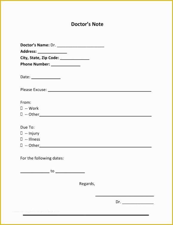 Free Printable Doctors Notes Templates Of 42 Fake Doctor S Note Templates for School &amp; Work