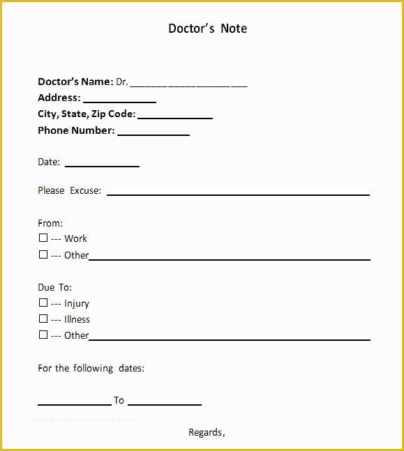 Free Printable Doctors Notes Templates Of Doctors Note Template Free Doctors Note for Work