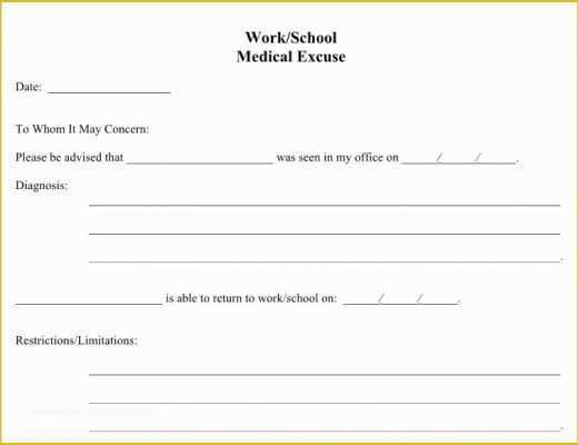 Free Printable Doctors Notes Templates Of Free Printable Doctors Excuse ...
