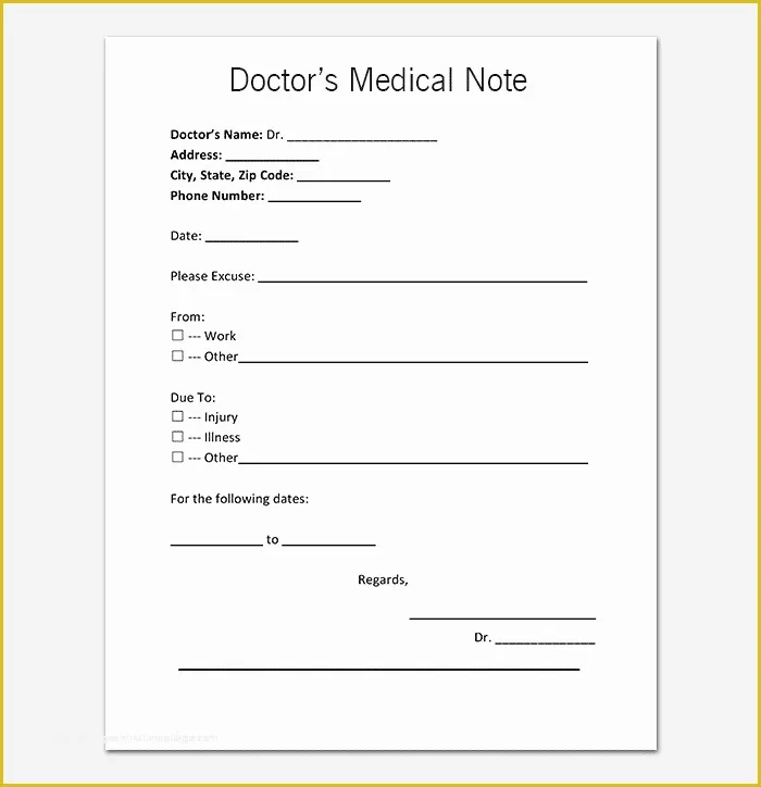 Free Printable Doctors Notes Templates Of Medical Note Template 30 Doctor Note Samples