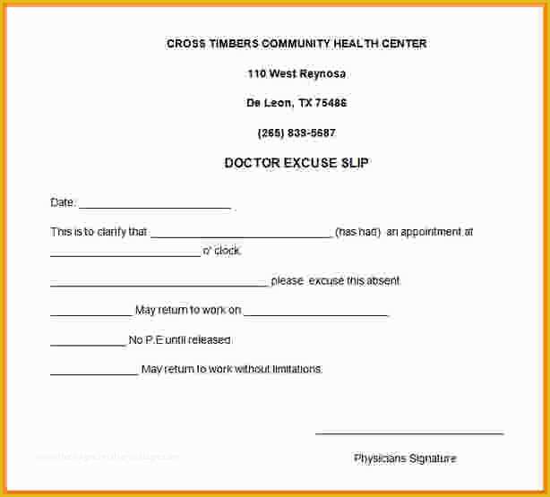 Free Printable Doctor Notes For Work Templates