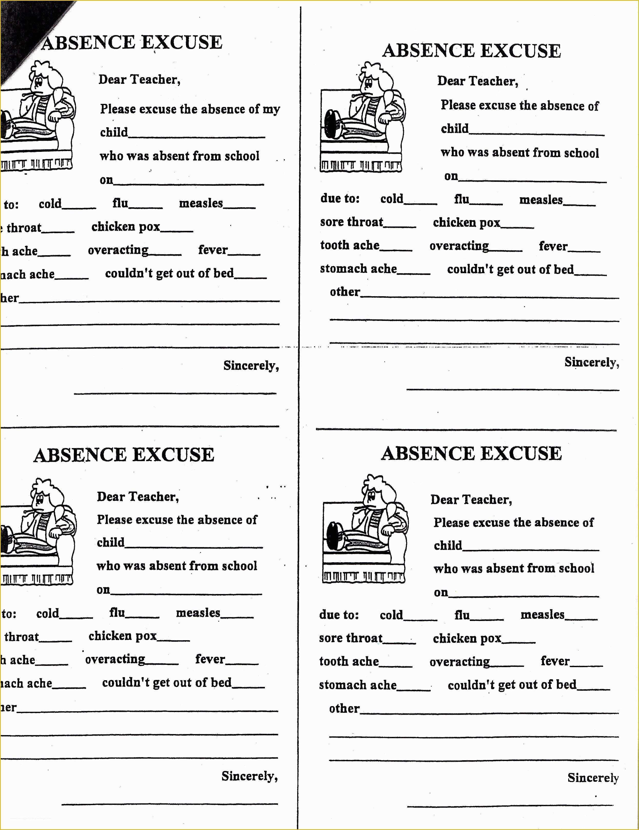 Free Printable Doctors Notes Templates Of School Absence Excuse Letter Sample Homelightingcowarning