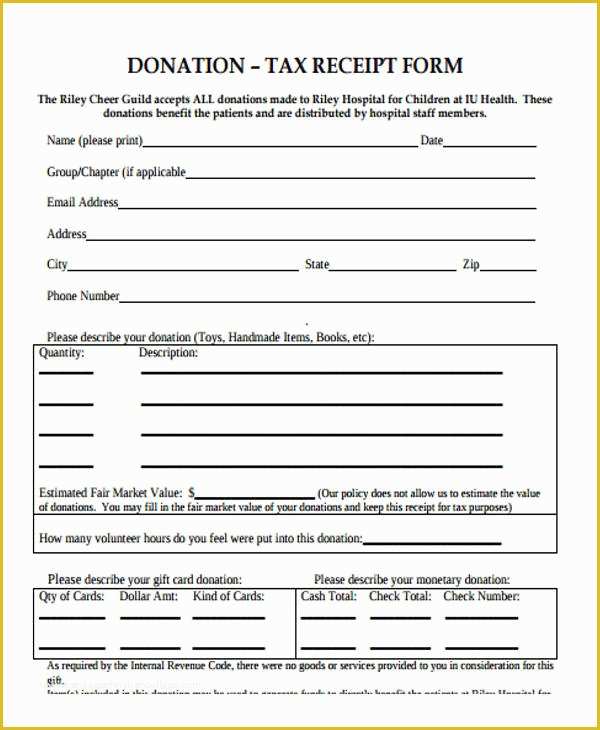 Free Printable Donation Receipt Template Of 36 Printable Receipt forms