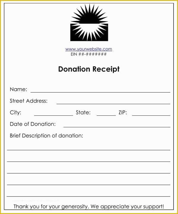Free Printable Donation Receipt Template Of 6 Cash Funds Donation Receipt Templates – Word Templates