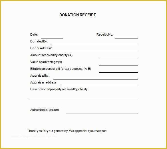 Free Printable Donation Receipt Template Of Blank Receipt Template – 20 Free Word Excel Pdf Vector