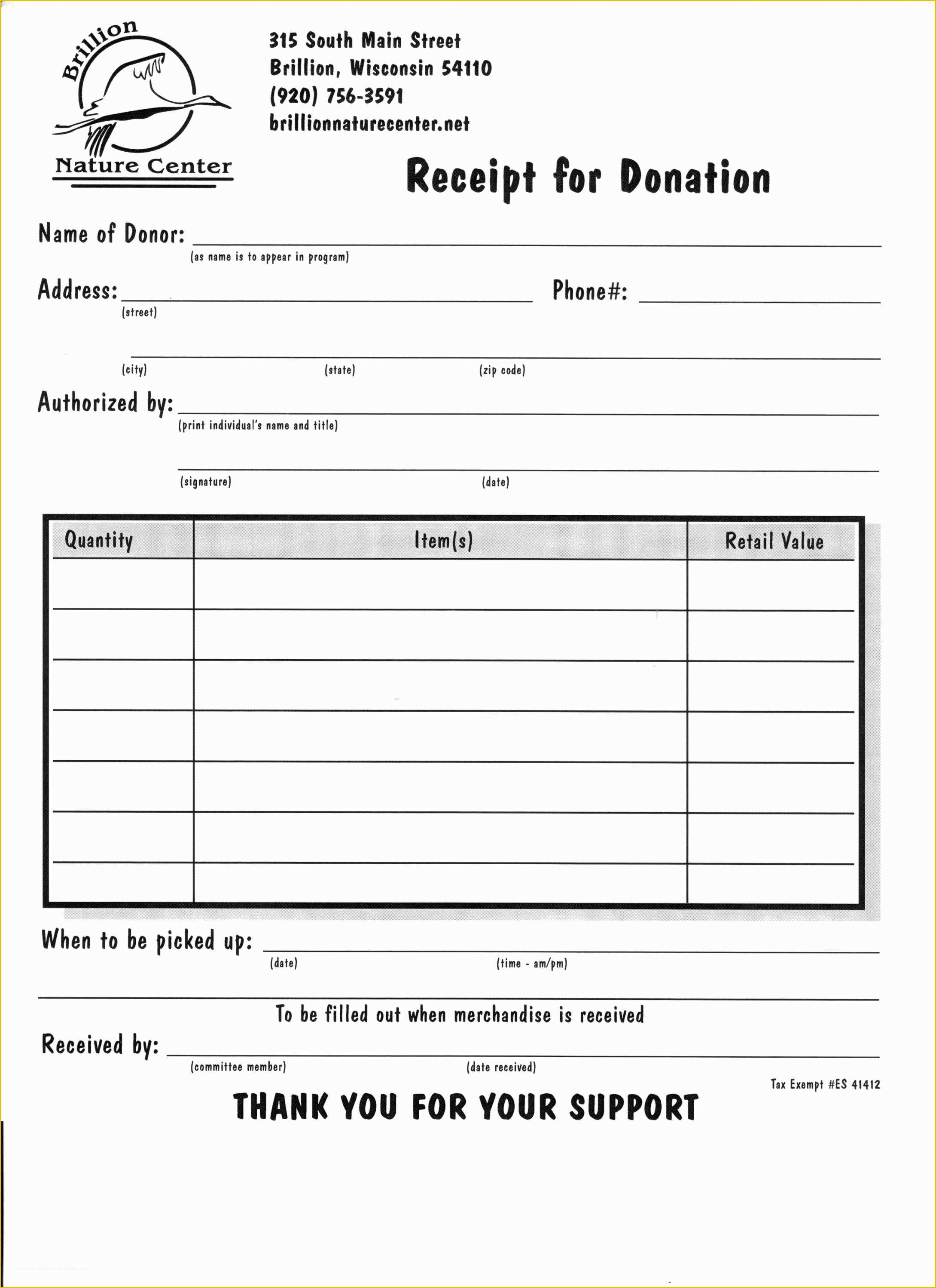 Free Printable Donation Receipt Template