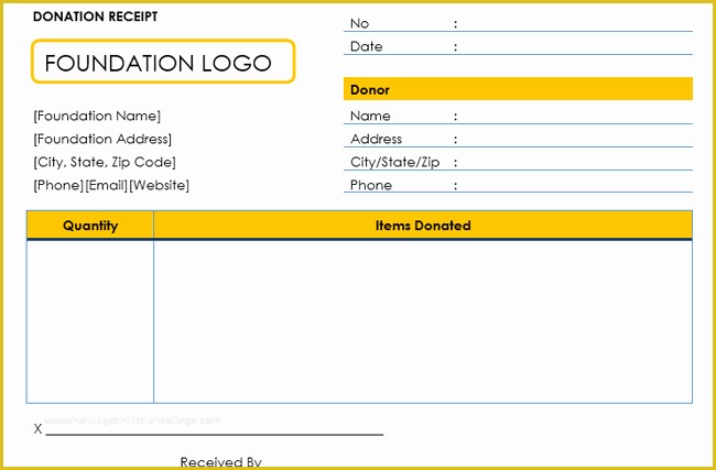 Free Printable Donation Receipt Template Of Donation Receipt Template 12 Free Samples In Word and Excel