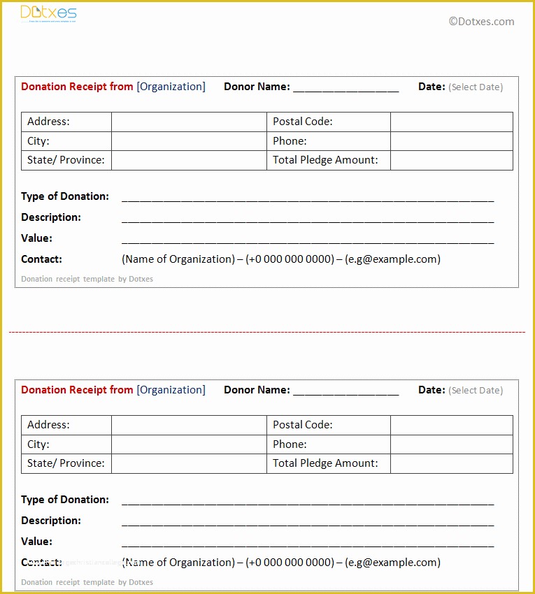 Free Printable Donation Receipt Template Of Donation Receipt Templates