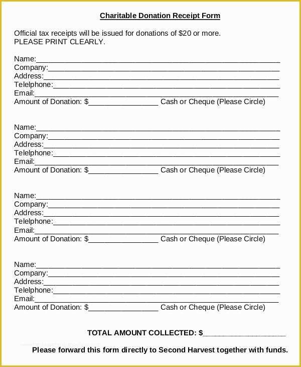 Free Printable Donation Receipt Template Of Donation Sheet Template 4 Free Pdf Documents Download