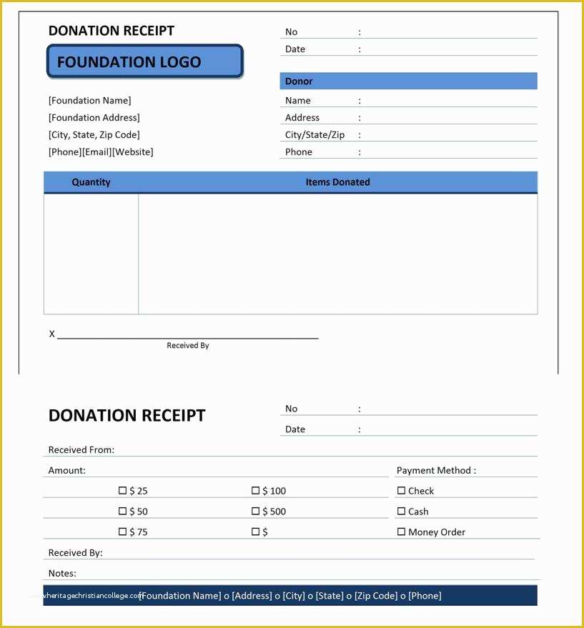 Free Printable Donation Receipt Template Of Receipt Archives