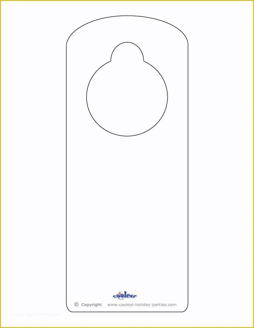 Free Printable Door Hanger Template Of Blank Printable Doorknob Hanger Template