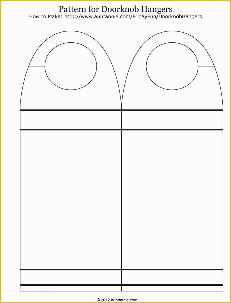 Free Printable Door Knob Hanger Template Of 7 Best Of Free Printable Door Hanger Pattern Free