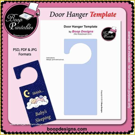Free Printable Door Knob Hanger Template Of Door Hanger Sign Template by Boop Printables From