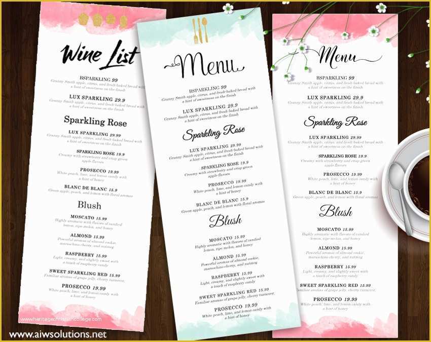 Free Printable Drink Menu Template Of Design &amp; Templates Menu Templates Wedding Menu Food