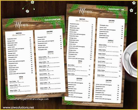 Free Printable Drink Menu Template Of Drink Menu Thai Menu Vintage Menu Templates Printable