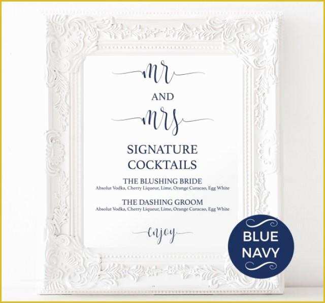 Free Printable Drink Menu Template Of Signature Drinks Printable Navy Signature Drink