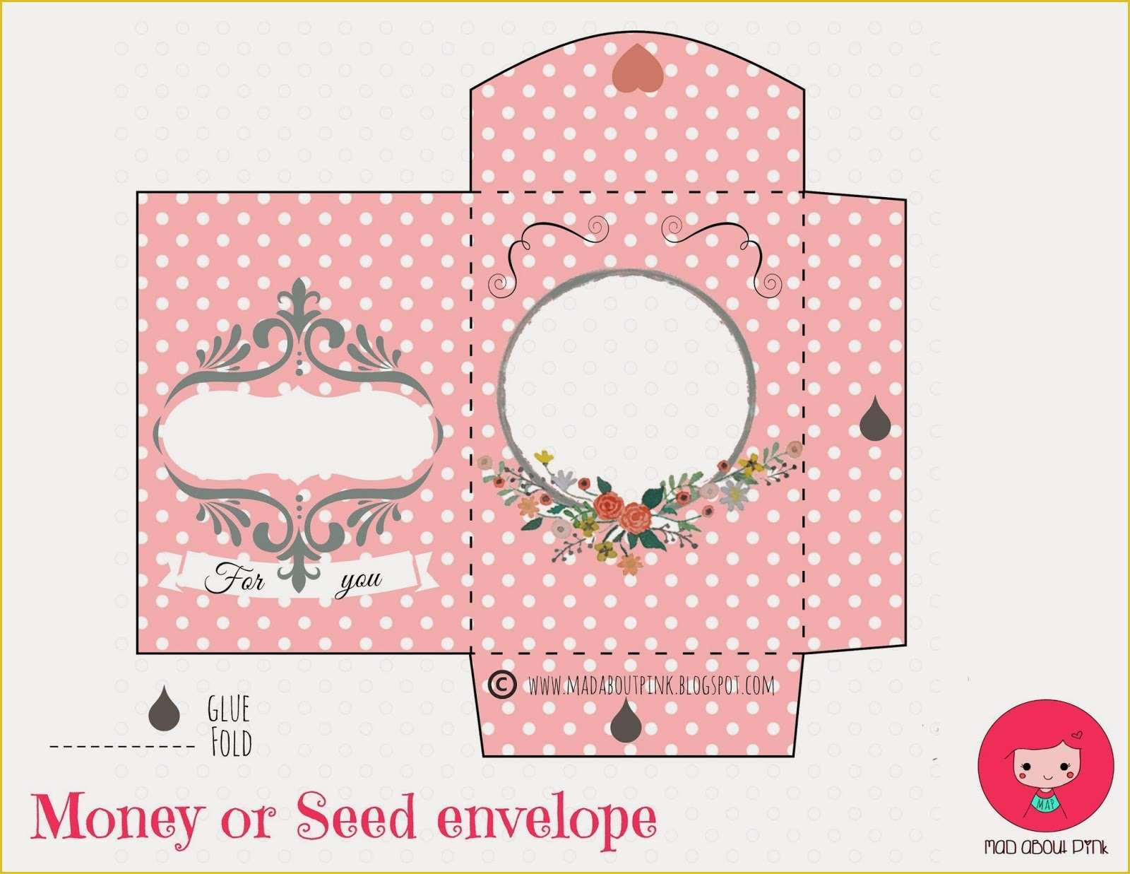 Free Printable Envelope Templates Of Mad About Pink Lovely Money or Seed Envelope Free Printable