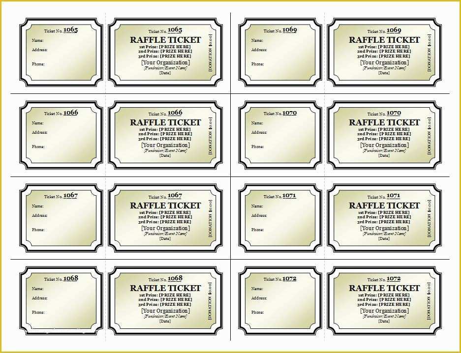 Free Printable event Ticket Template Of Raffle Ticket Template