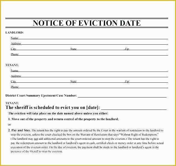 Free Printable Eviction Notice Template Of Day Notice to Vacate Rental Property Template Days