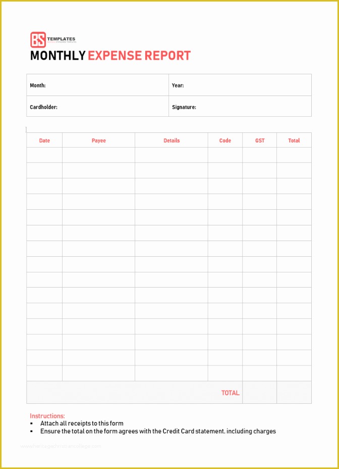 Free Printable Expense Reports Templates Of 10 Expense Report Template Monthly Weekly Printable format