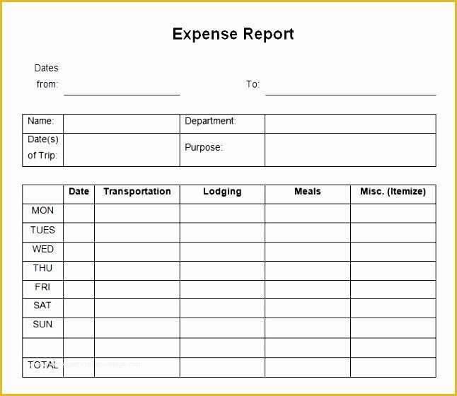 Free Printable Expense Reports Templates Of 10 Expense Report Template Sampletemplatess