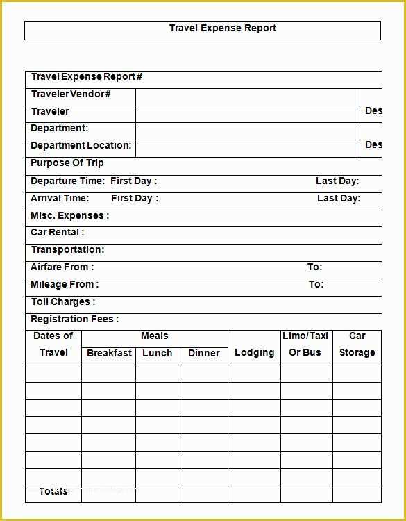 Free Printable Expense Reports Templates Of 11 Travel Expense Report Templates – Free Word Excel