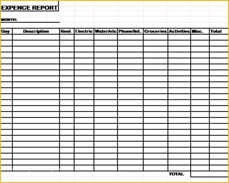 Free Printable Expense Reports Templates Of 6 Best Of Printable Blank Expense Report Blank