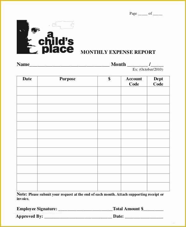 Free Printable Expense Reports Templates Of Expense Report form Template Picture – 8 Expense Report