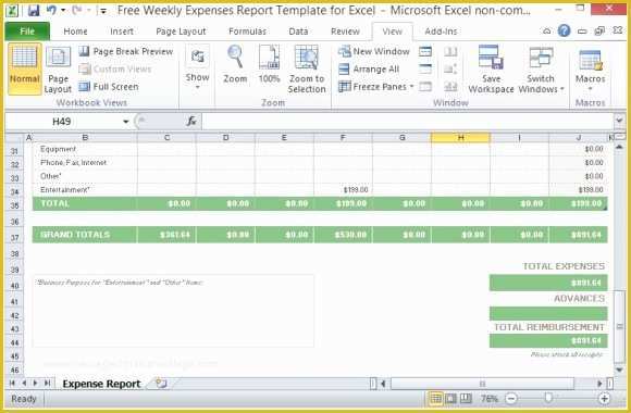 Free Printable Expense Reports Templates Of Free Weekly Expenses Report Template for Excel