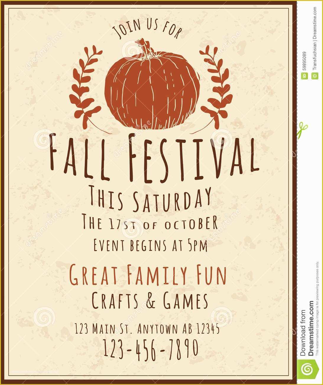 Free Printable Fall Festival Flyer Templates Of Fall Festival Flyer Template Stock Vector Illustration
