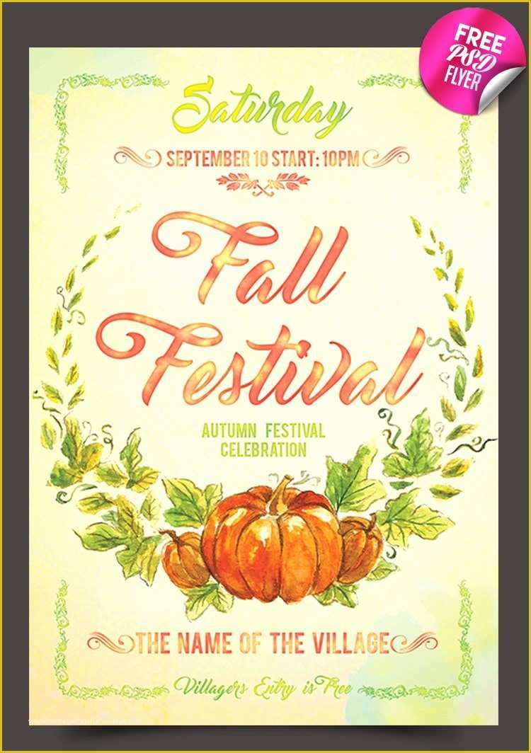 Free Printable Fall Festival Flyer Templates Of Free Flyer Templates Psd From 2016 Css Author
