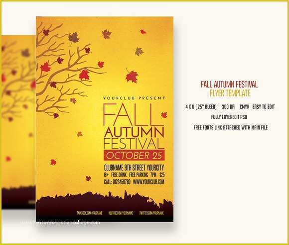 Free Printable Fall Festival Flyer Templates Of Not Found Creative Market