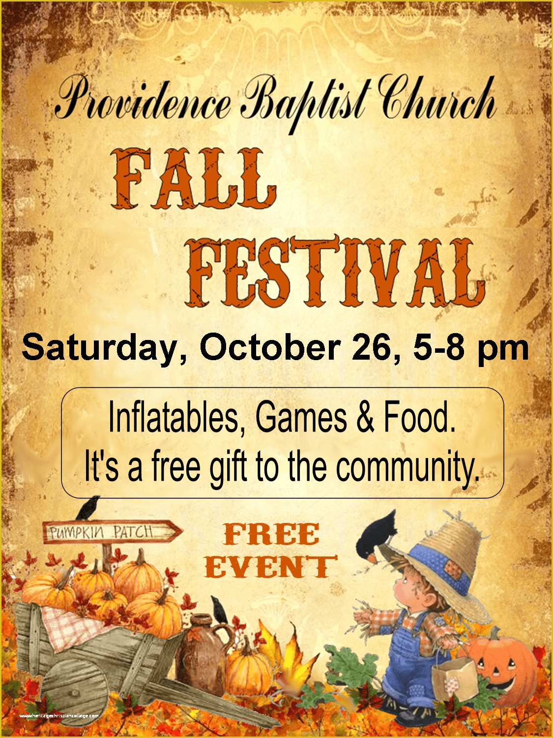 Free Printable Fall Festival Flyer Templates Of Providence Baptist Church Invites Everyone Out to their