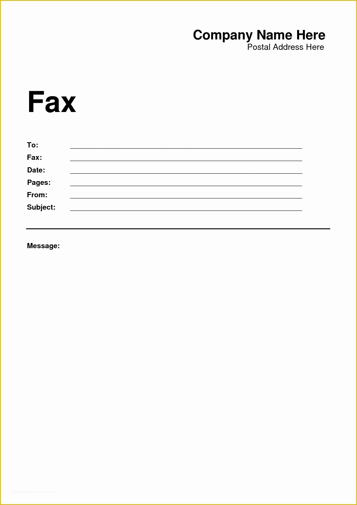 Free Printable Fax Cover Letter Template Of 10 Best Of Fax Cover Page Template Fax Cover