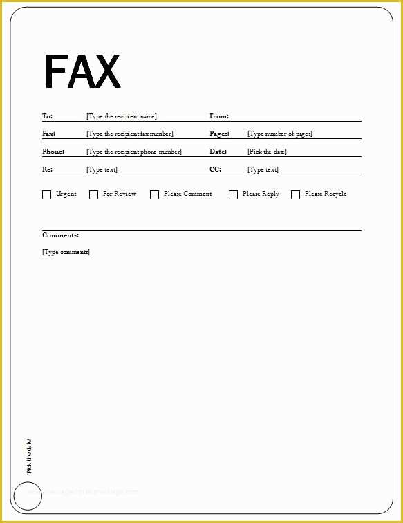 43 Free Printable Fax Cover Letter Template
