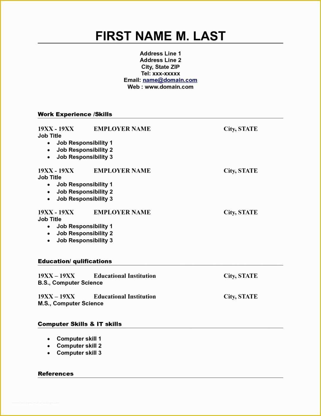 Free Printable Fill In the Blank Resume Templates Of Blank Resume Template Hirnsturm